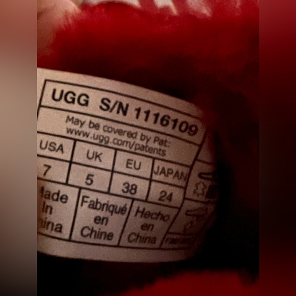 Ugg Ultra Mini Classic Boots Red Samba Size 7 New - Picture 8 of 14